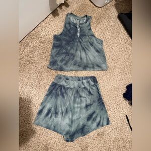 Hollister Tie-Dye Two-Piece Tank & Shorts Set in Teal